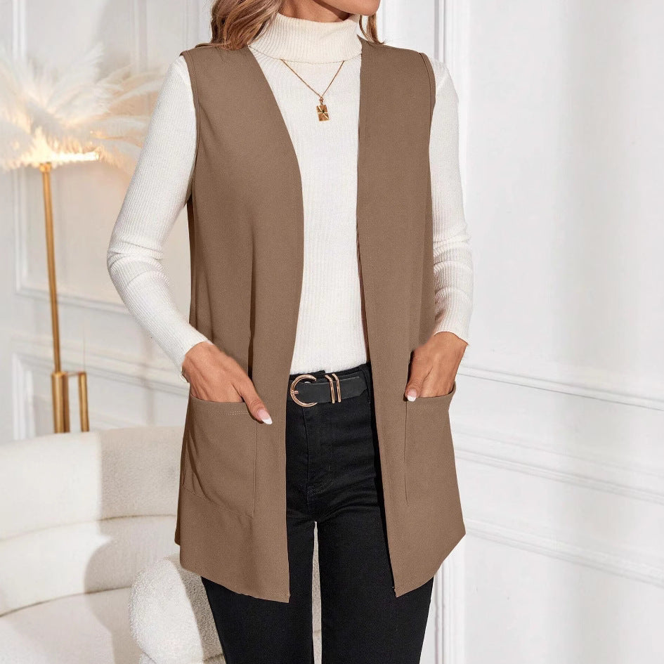 Damen Longline Wendeweste mit Taschen Drune