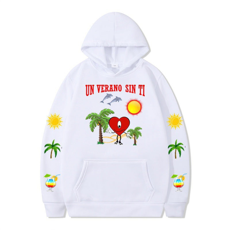 Damen Kapuzenpullover mit lebhaftem Sommermotiv und bequemer Passform Drune