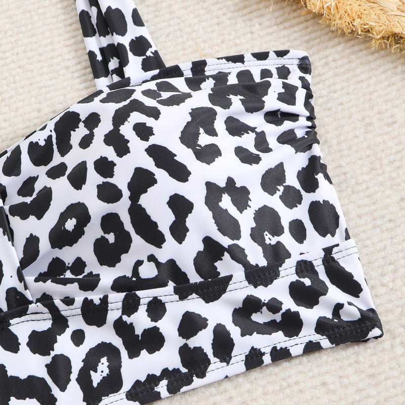 Damen Triangel-Bikini mit modischem Leopardenmuster und durchdachten Trägerdetails Drune