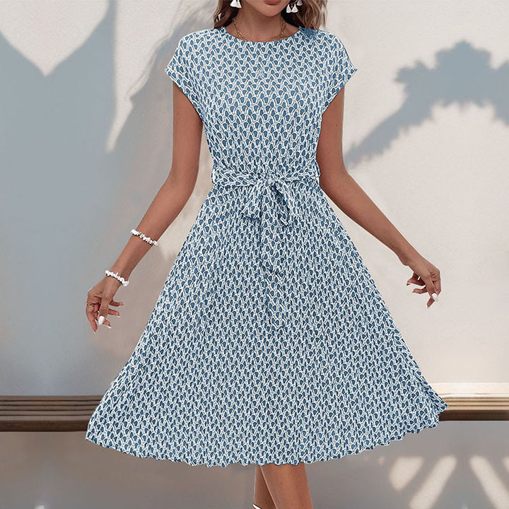Damen Midikleid mit asymmetrischem Schnitt und modischem Bindegürtel Drune