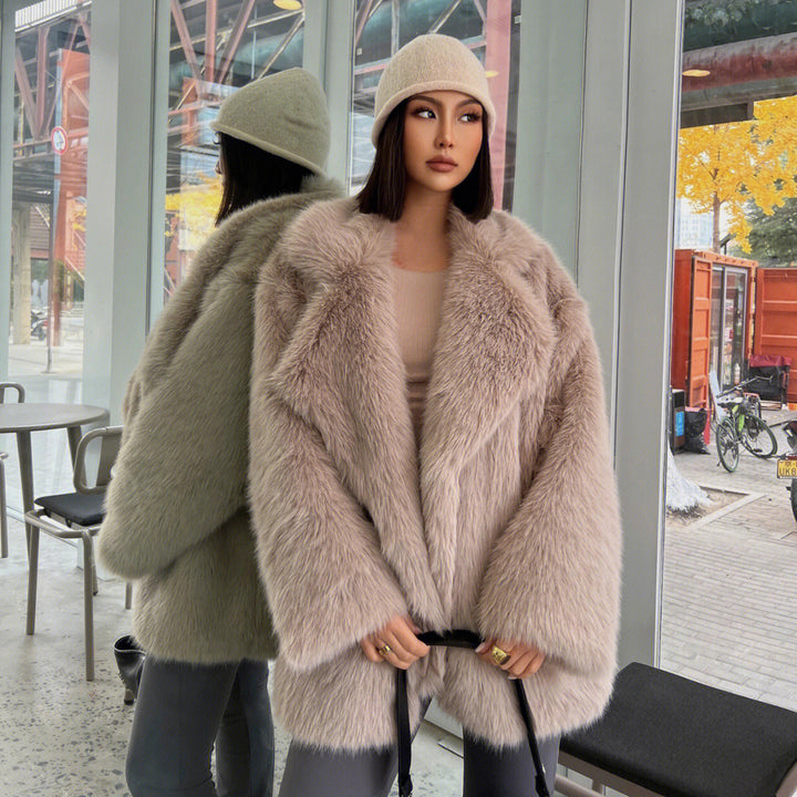 Damen Oversize Plüschjacke Drune