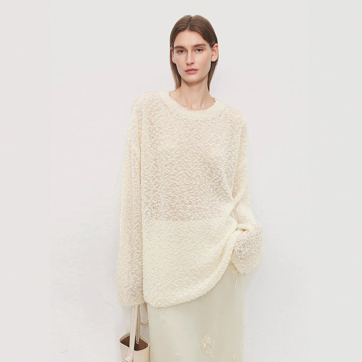 Damen Kuscheliger Strickpullover mit weichem Material und weitem Schnitt Drune