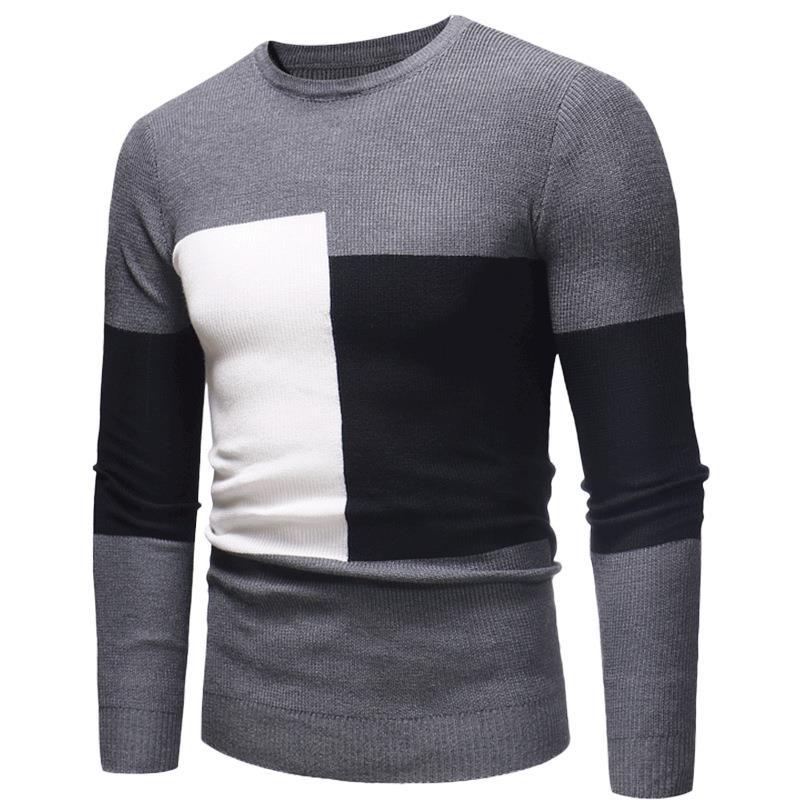 Herren Designer Pullover mit modernem Blockmuster Drune