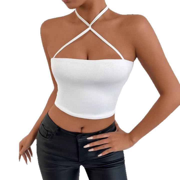 Damen Crop-Top mit Kreuzträgern und figurbetontem Schnitt Drune
