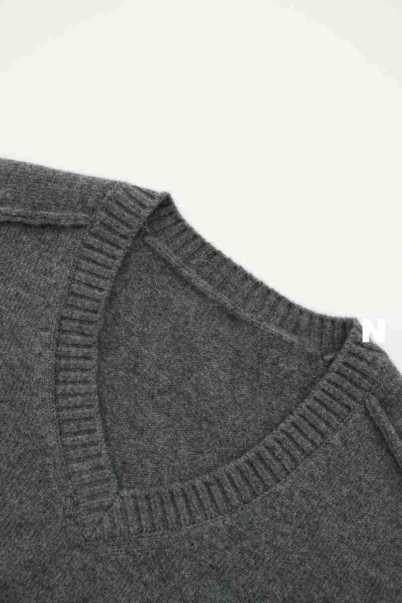 Damen feiner V-Ausschnitt Pulli aus hochwertiger Wolle Drune