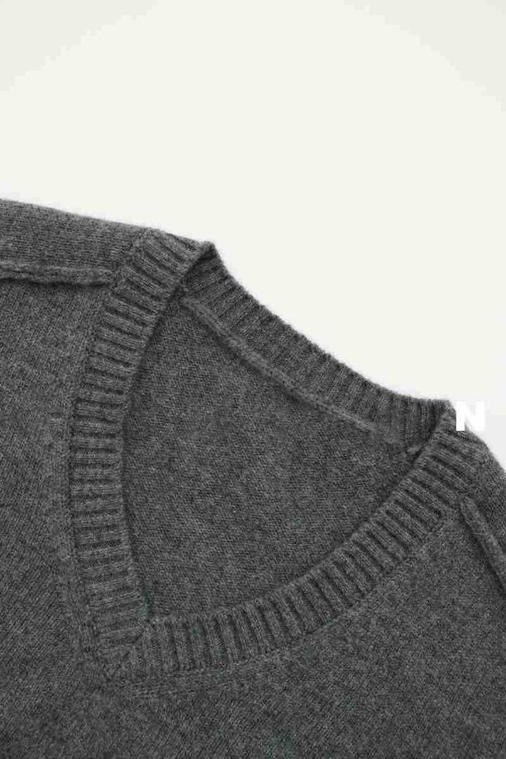Damen feiner V-Ausschnitt Pulli aus hochwertiger Wolle Drune