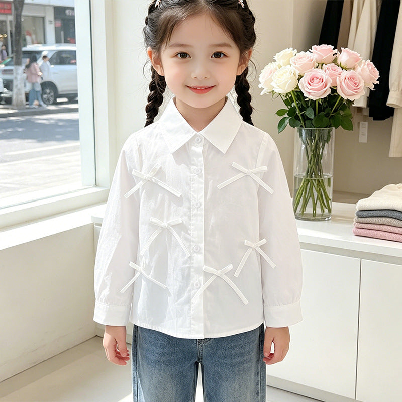 Mädchen Bluse mit liebevollen Schleifendetails Drune