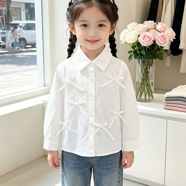 Mädchen Bluse mit liebevollen Schleifendetails Drune
