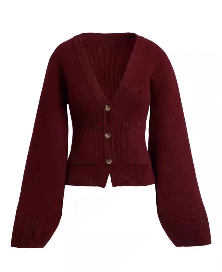 Damen Strickjacke mit weitem Schnitt und dekorativen Knöpfen Drune
