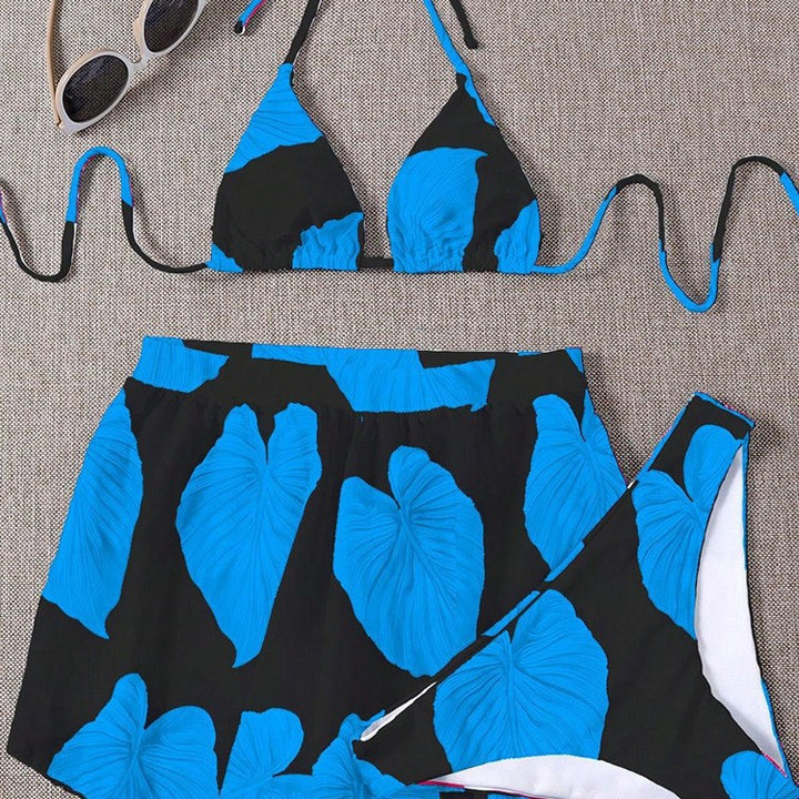 Damen Triangel-Bikini-Set mit modischem Rock Drune