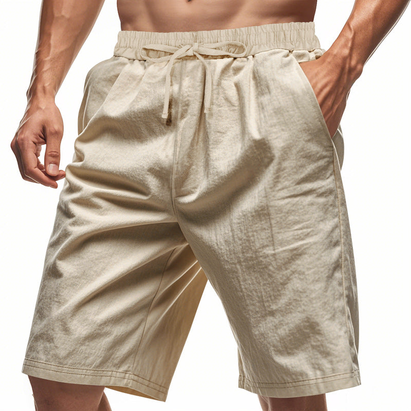 Herren nan lässige Bermudashorts aus Baumwollmix mit elastischem Bund Kordelzug und Seitentaschen Drune