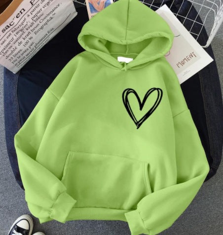 Damen Kapuzenpullover mit lieblichen Herzmotiv Drune