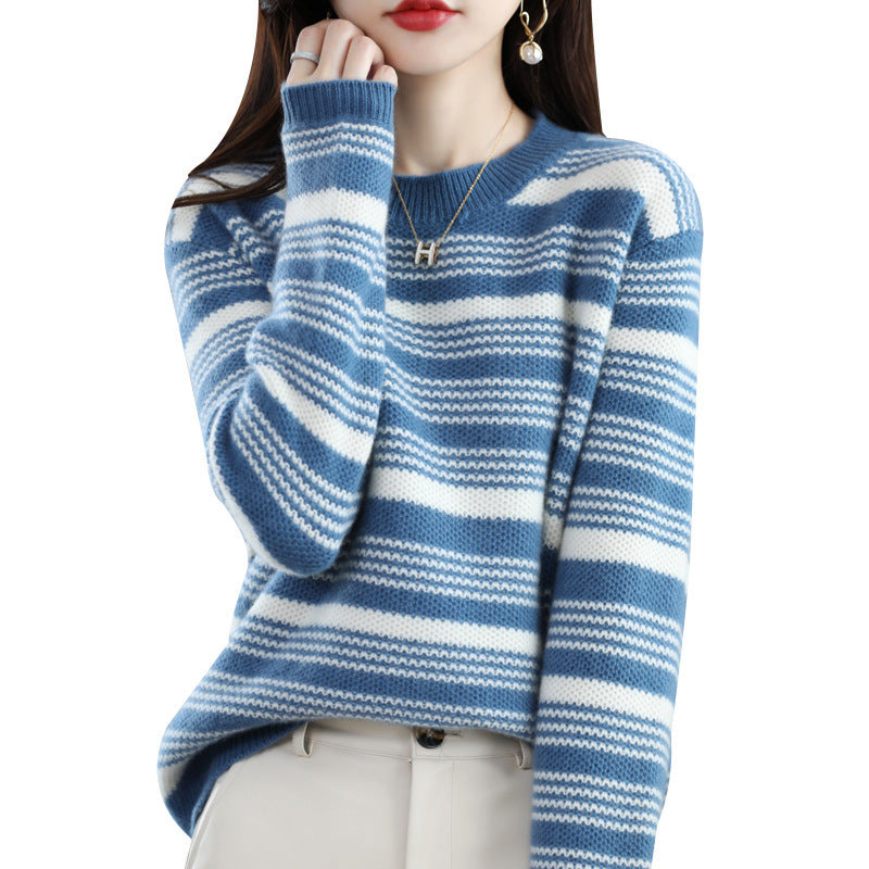 Damen gemusterter Strickpullover Drune