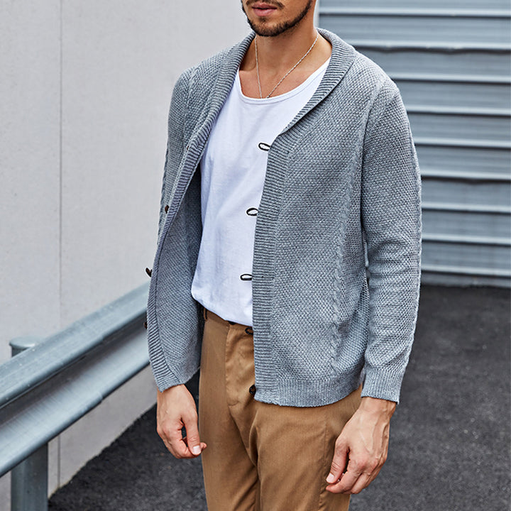 Herren lässiger Strickcardigan mit raffinierter Struktur und offenem Schnitt Drune