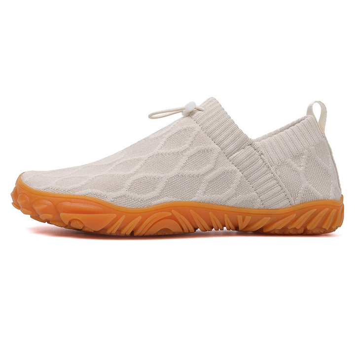 Unisex nan Hybrid-Slipper für Indoor und Outdoor mit elastischem Strickschaft, Zugstopper und profilierter Gummisohle Drune
