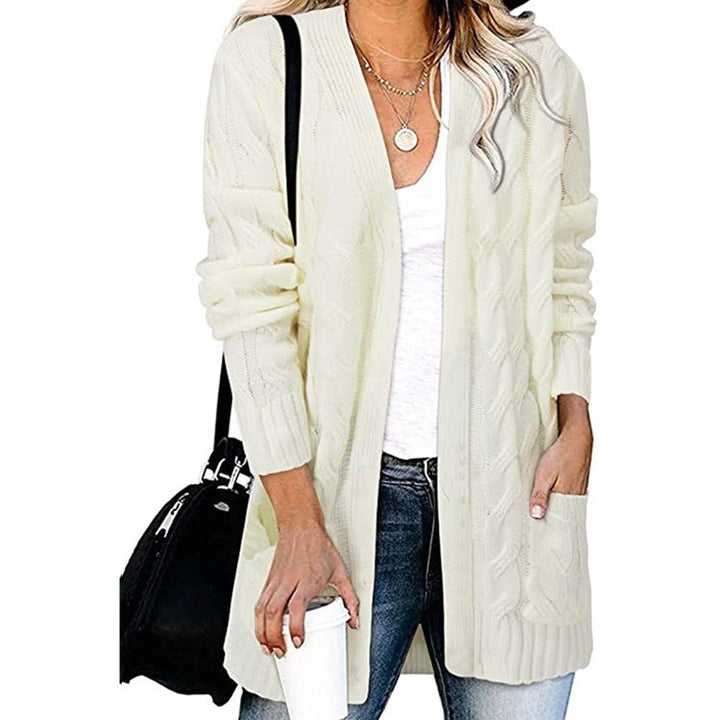 Damen Strickjacke im eleganten Kabelmuster mit offenen Taschen Drune