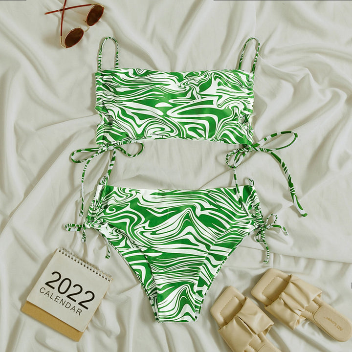Damen Triangel-Bikini mit verstellbaren Bändern und elastischem Design Drune