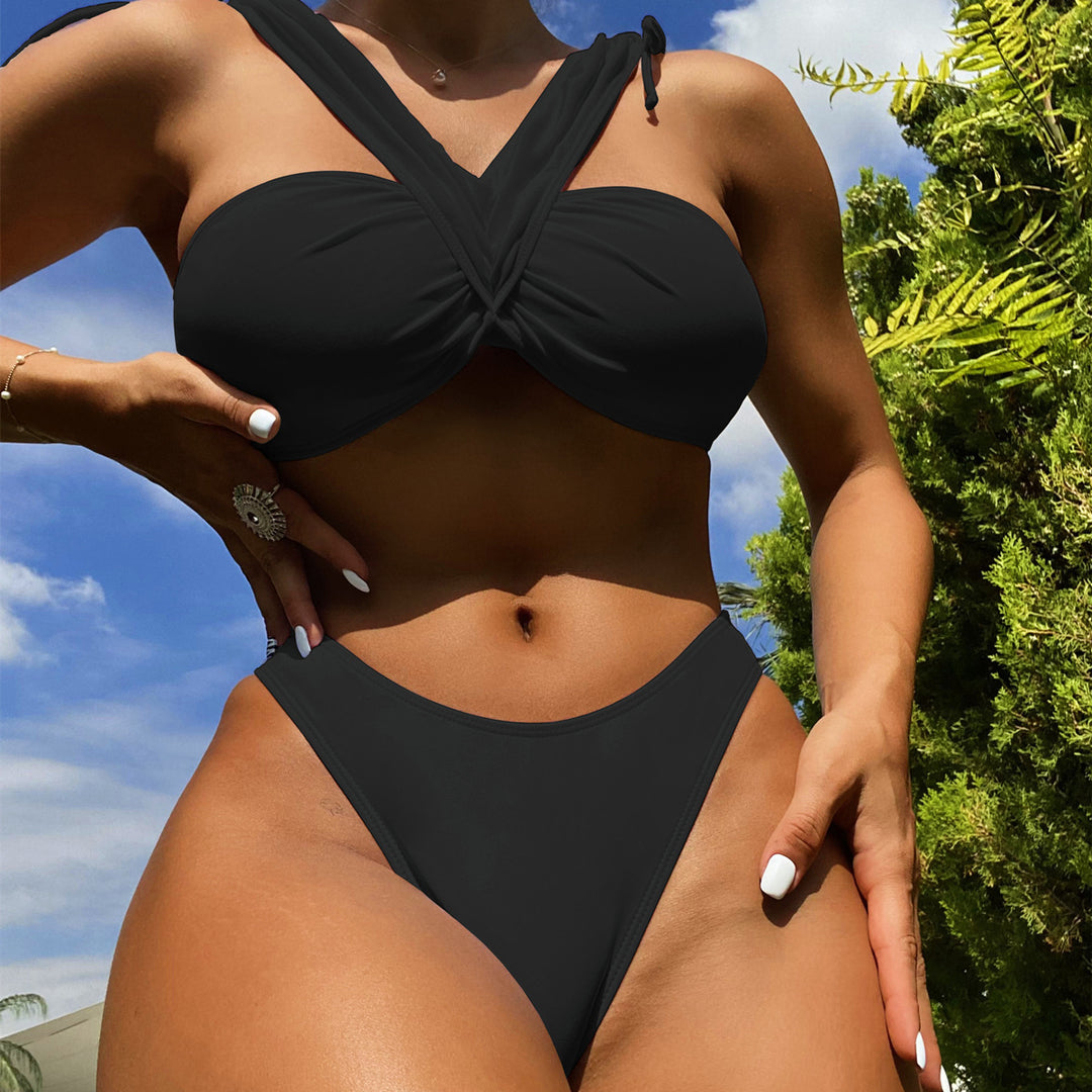 Damen Bandeau-Bikini mit verstellbaren Trägern und elegantem Twist-Design Drune