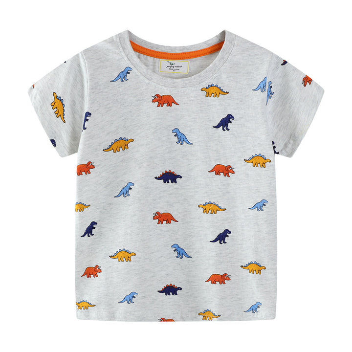 Kinder T-Shirt mit buntem Dinosauriermotiv Drune