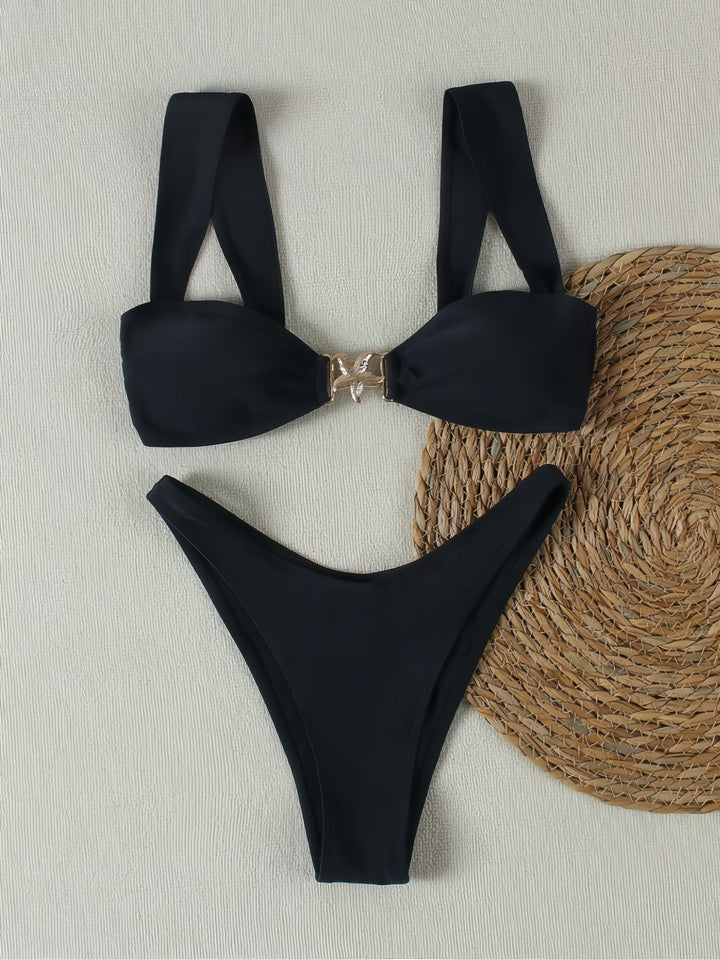 Damen Bikini-Set mit elegantem Knoten-Detail und hochwertigem Bindemuster Drune
