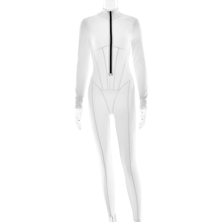 Damen Sportlicher Langarmanzug mit hochwertigem Reißverschluss und figurformendem Design Drune