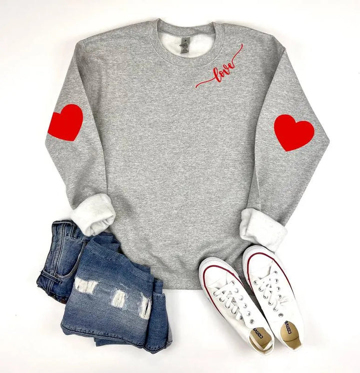 Damen Sweatshirt mit Herzen-Design und lässigem Schnitt Drune