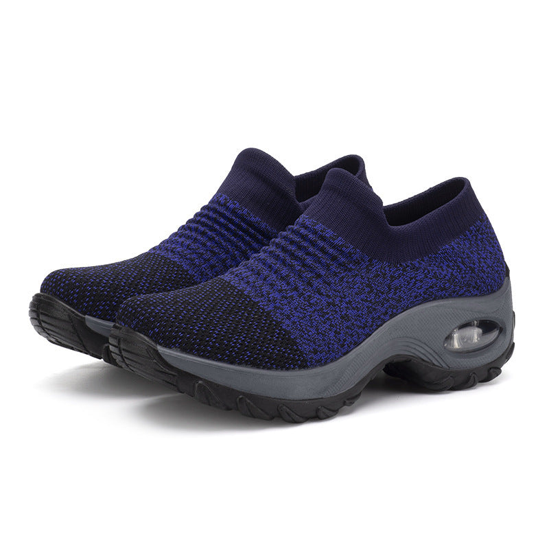 Damen gestrickter Sock-Sneaker mit sichtbarer Luftkammer und gedämpfter Plateausohle Drune