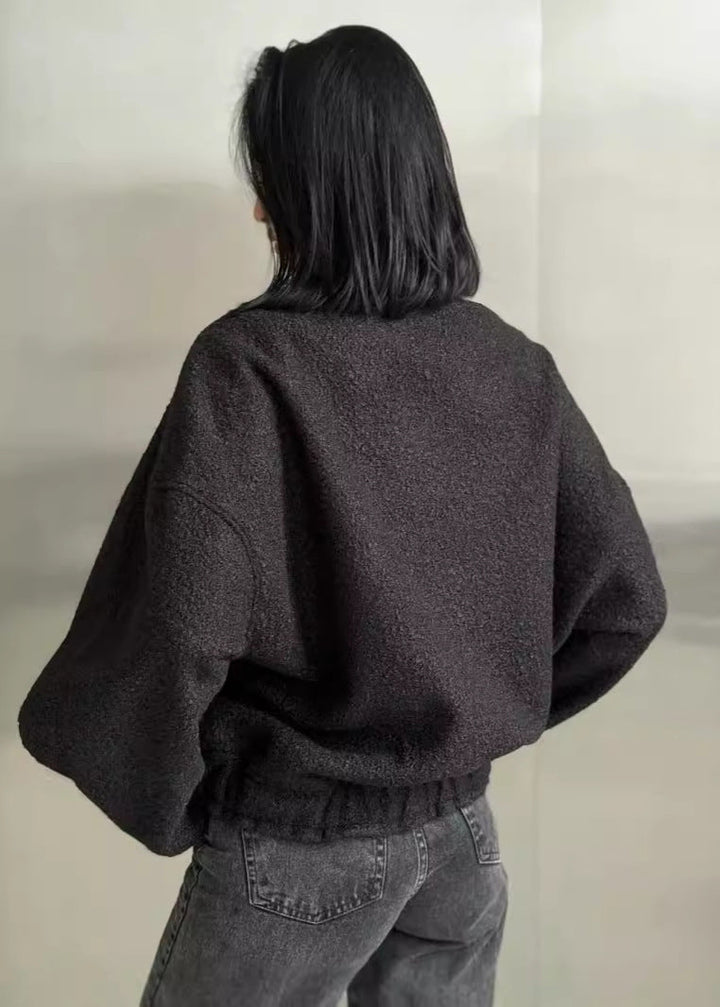 Drune | Oversized Fleece Druckknopfjacke