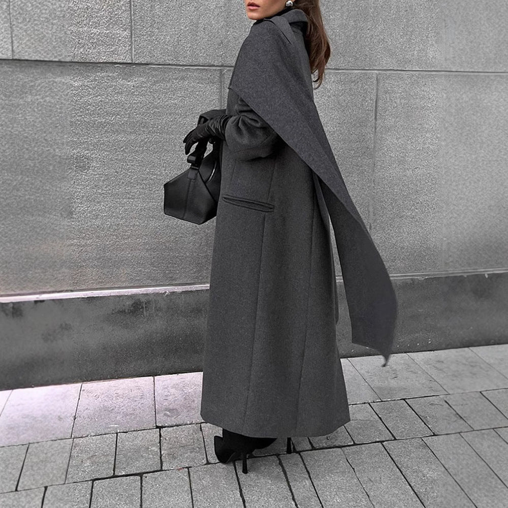Damen eleganter Umhangmantel mit doppelt gefüttertem Design Drune