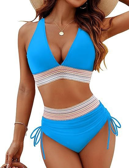 Damen Hochtaillierter Bikini mit elastischem Design Drune