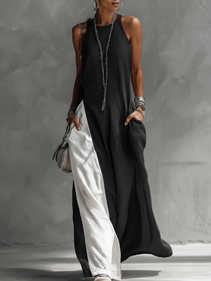 Damen Lässiges Maxikleid mit asymmetrischem Schnitt und tiefem Rückenausschnitt Drune
