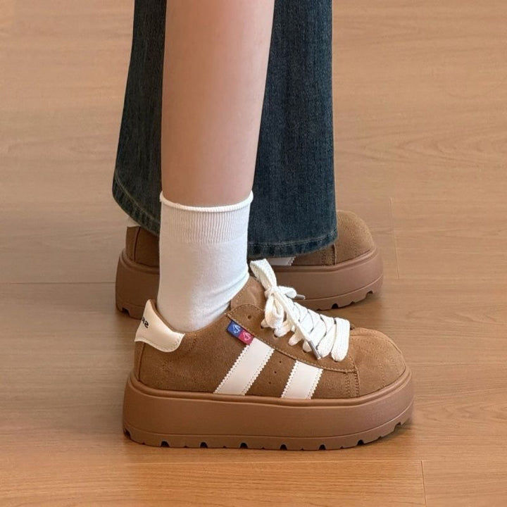 Damen Sportliche Sneaker mit robustem Plateau und atmungsaktiver Sohle Drune