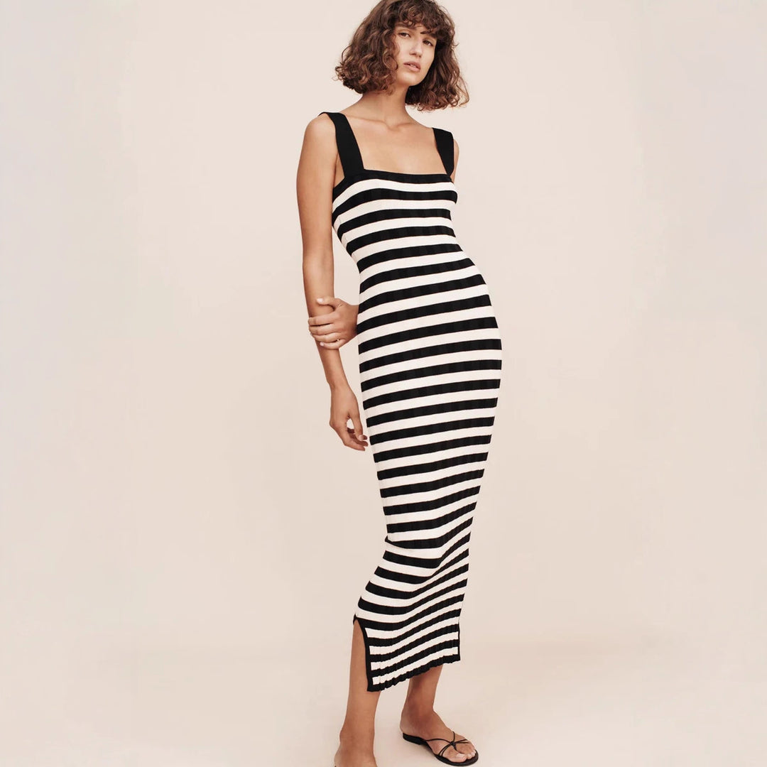 Damen Maxikleid mit gestreiftem Design Drune