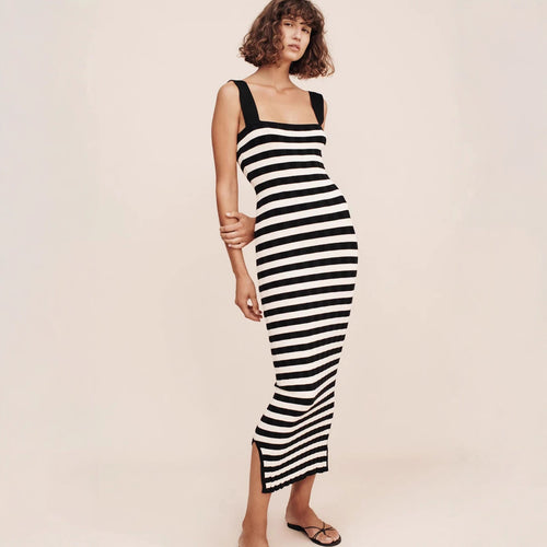 Damen Maxikleid mit gestreiftem Design Drune