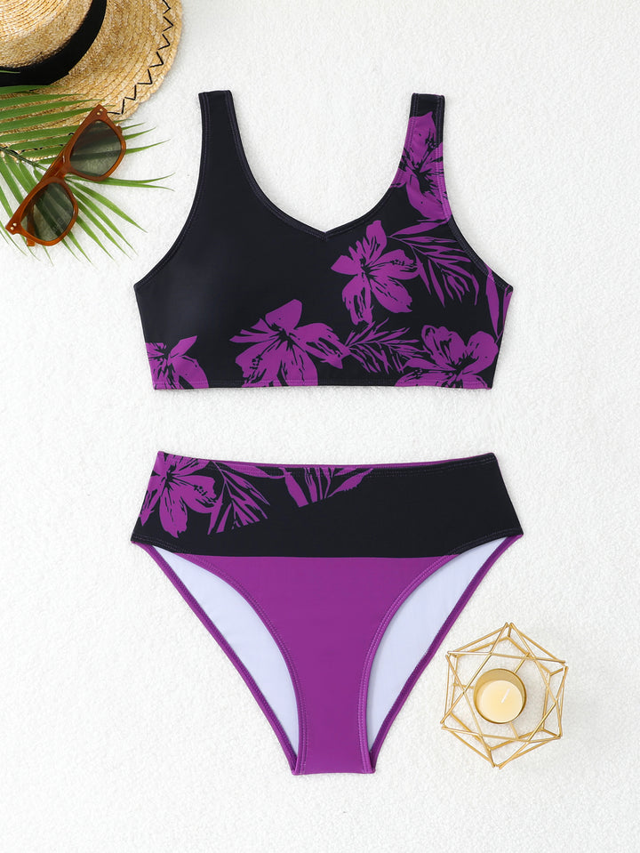 Damen Sportliches Bikini-Set mit floralem Design Drune