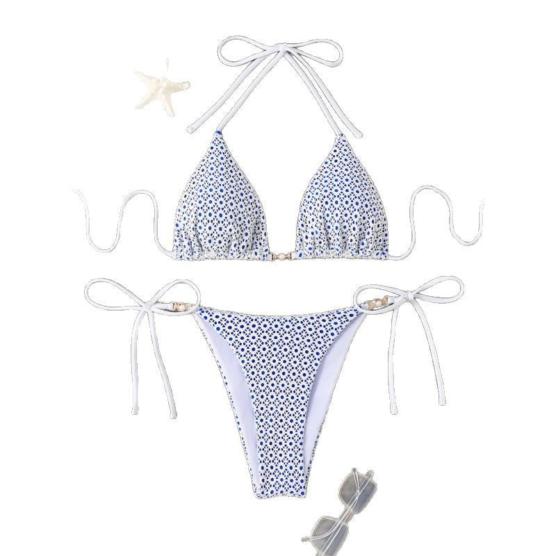 Damen Triangel-Bikini mit kontrastierenden Details Drune