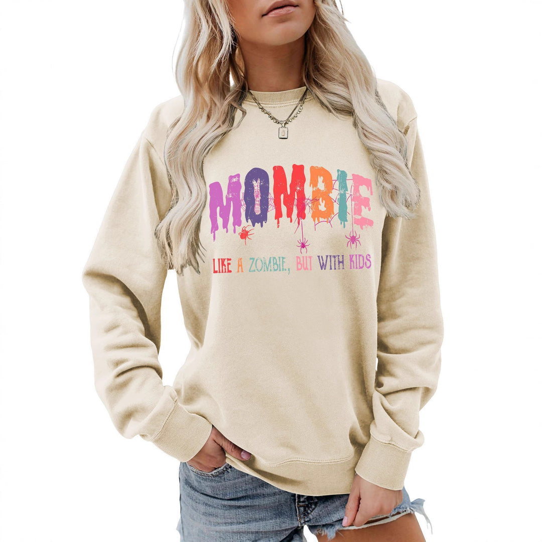Damen Sweatshirt mit kreativem Zombie-Motiv Drune