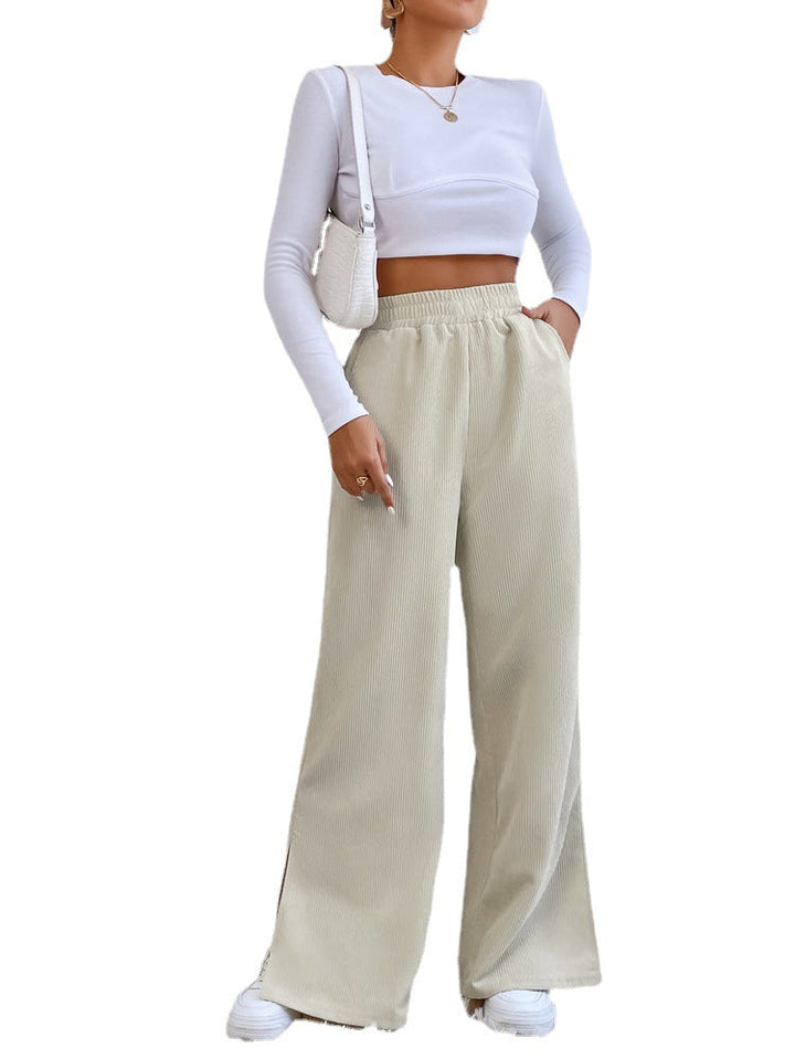 Drune mit hoher Taille und Cordstoff