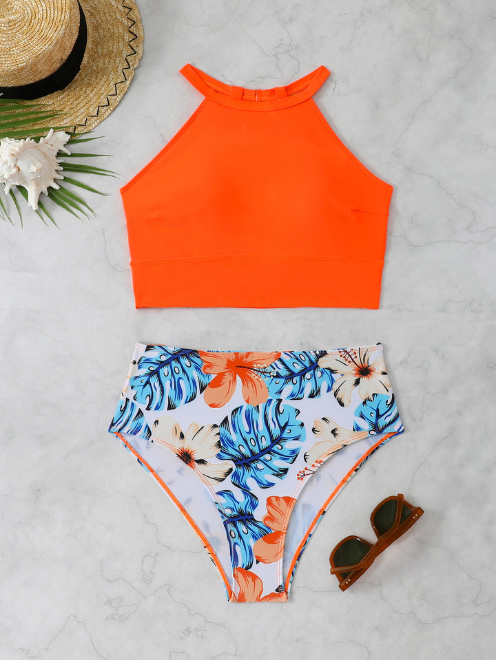 Damen Bikini-Set mit hohem Bund und sportlichem Oberteil Drune