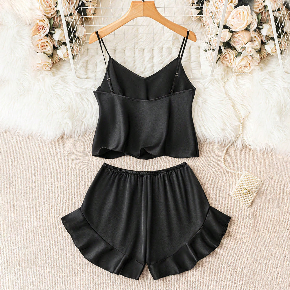 Damen Schlafanzug-Set aus satinähnlichem Material mit Zara-Design Drune