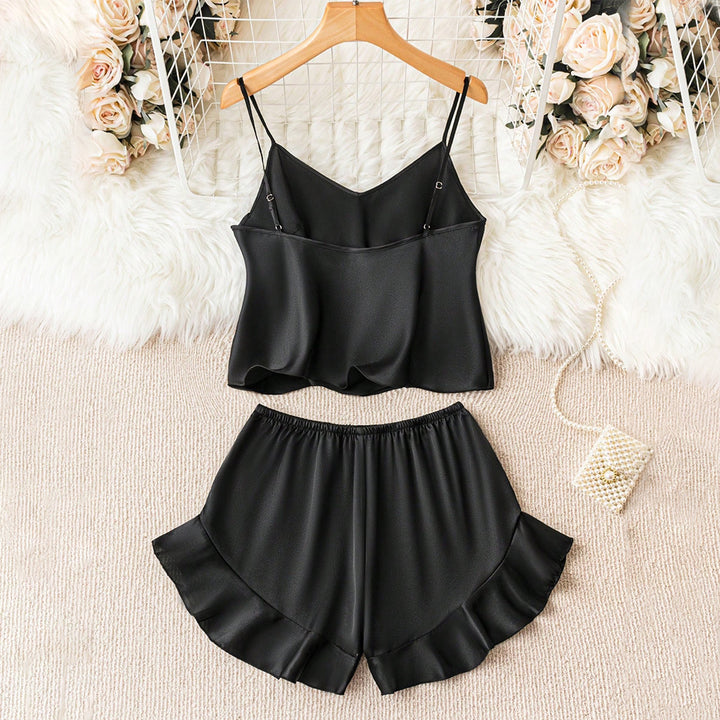 Damen Schlafanzug-Set aus satinähnlichem Material mit Zara-Design Drune