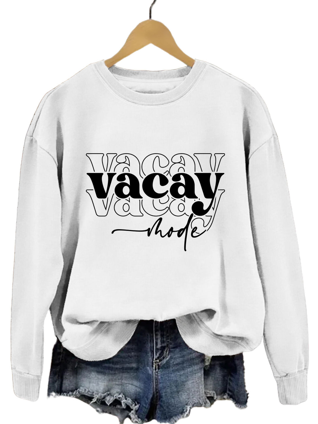 Damen Sweatshirt mit lässigem Schriftzug und entspannter Passform Drune