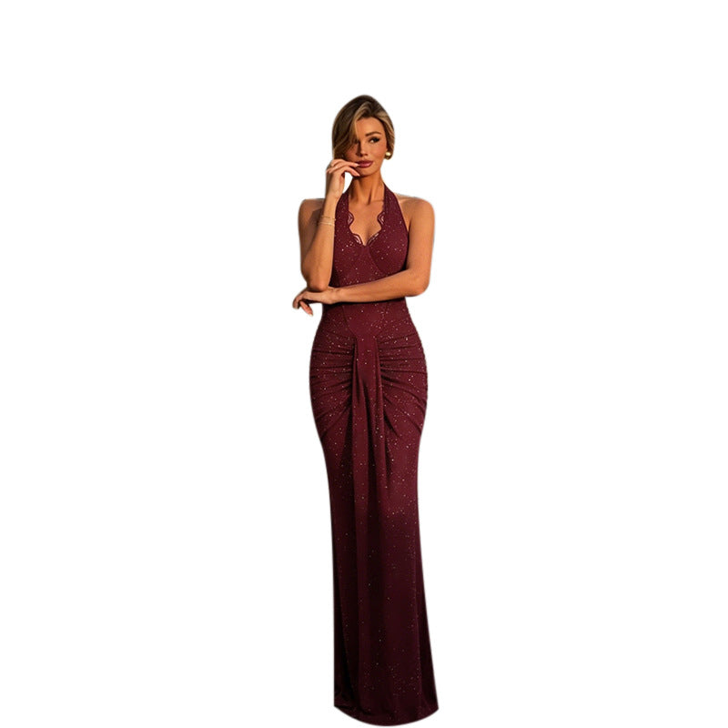Damen figurbetontes Abendkleid mit raffinierten Rüschendetails Drune