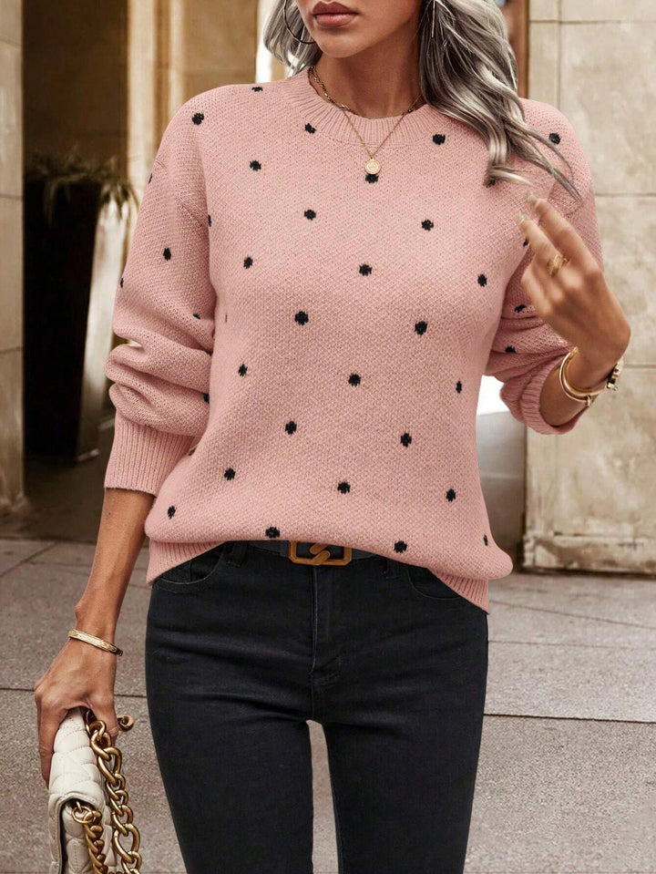 Damen Pullover mit strukturiertem Punktdesign Drune