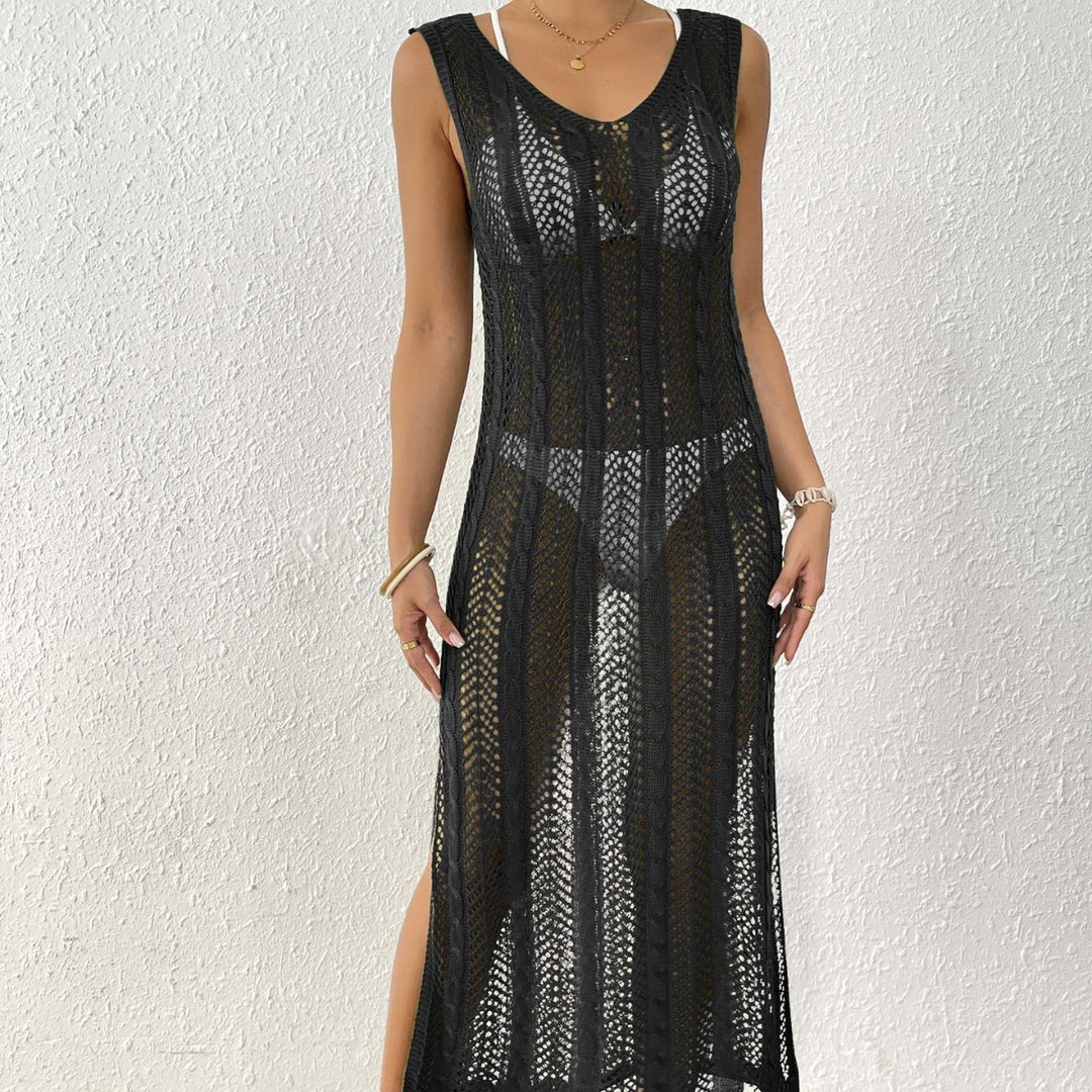 Damen eleganter Häkelsarong mit transparentem Design Drune