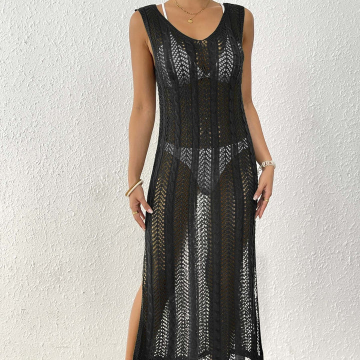 Damen eleganter Häkelsarong mit transparentem Design Drune