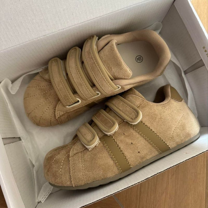 Damen bequeme Klettverschluss-Sneaker aus hochwertigem Wildleder Drune