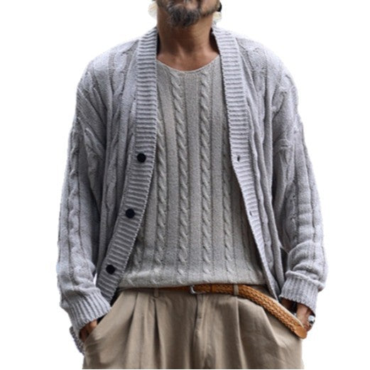 Herren Strickjacke mit Struktur und Knopfverschluss Drune