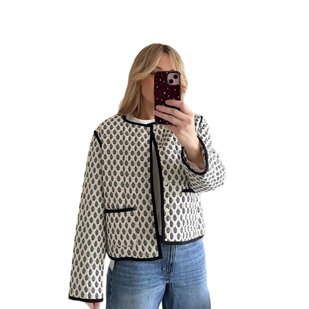 Damen Modische Steppjacke mit kontrastierenden Akzenten Drune