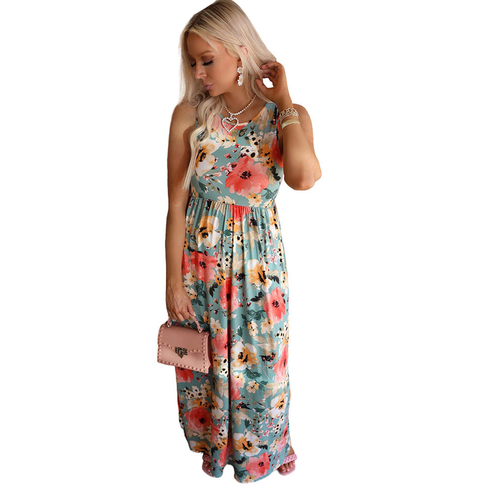 Damen Elegantes Blumendesign Maxikleid mit hohem Tragekomfort Drune